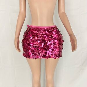 Bear Dance Fuchsia Sequin Mini Skirt